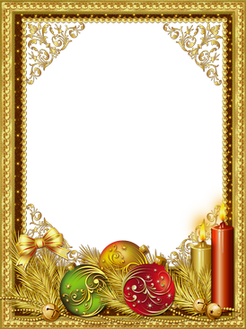 Рождественская золотая рамка
