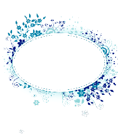 Овальная рамка с синими цветами