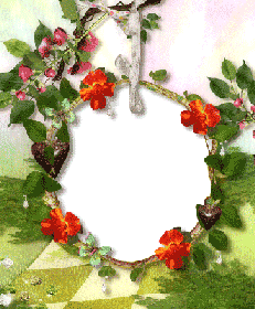 Рамочка с садовыми цветами