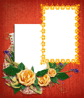 Рамка с желтыми розами для двоих